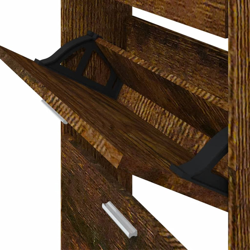 vidaXL füstös tölgy színű szerelt fa cipősszekrény 59 x 17 x 169 cm