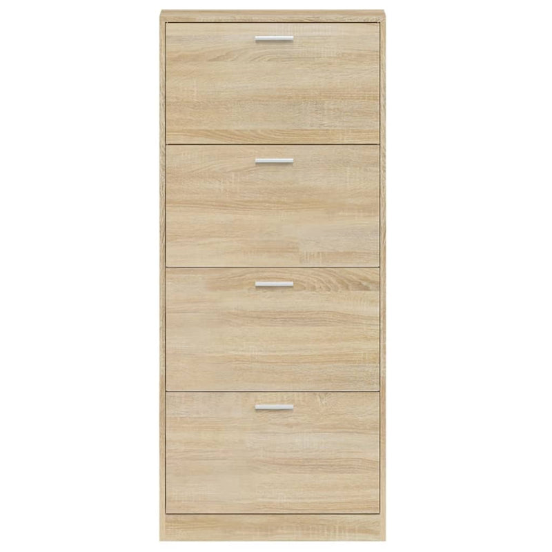 vidaXL tölgyszínű szerelt fa cipősszekrény 59x17x150 cm