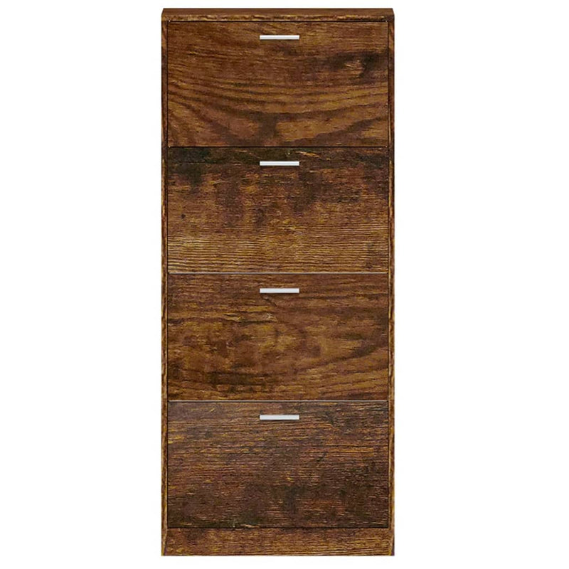 vidaXL füstös tölgy színű szerelt fa cipősszekrény 59x17x150 cm