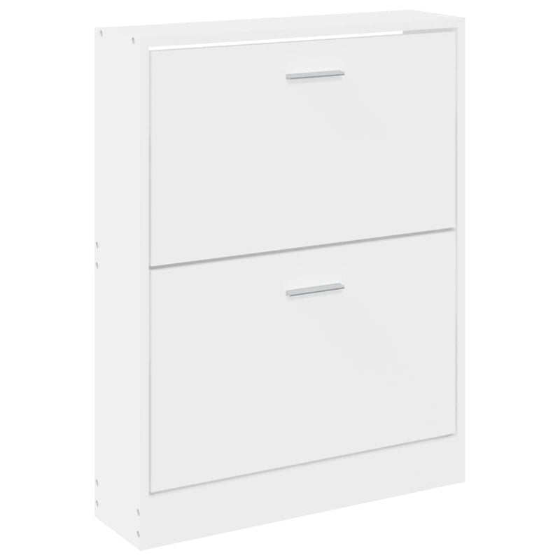 vidaXL fehér szerelt fa cipősszekrény 59x17x81 cm