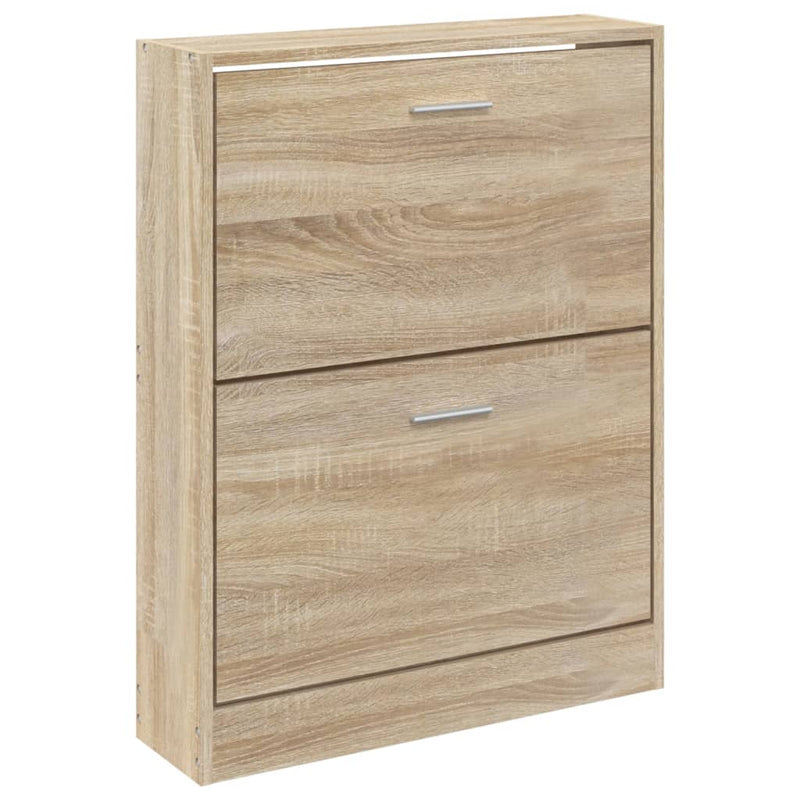 vidaXL tölgyszínű szerelt fa cipősszekrény 59x17x81 cm
