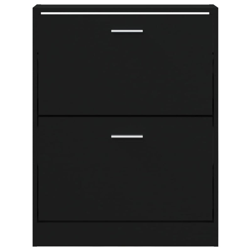 vidaXL fekete szerelt fa cipőszekrény 59x17x81 cm