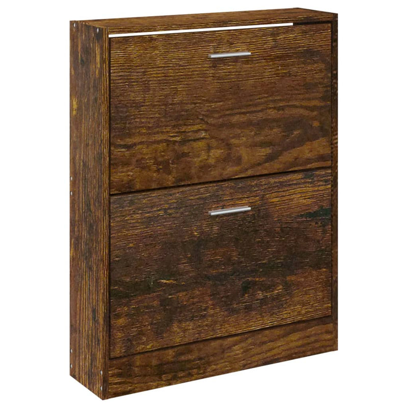 vidaXL füstös tölgy színű szerelt fa cipősszekrény 59x17x81 cm