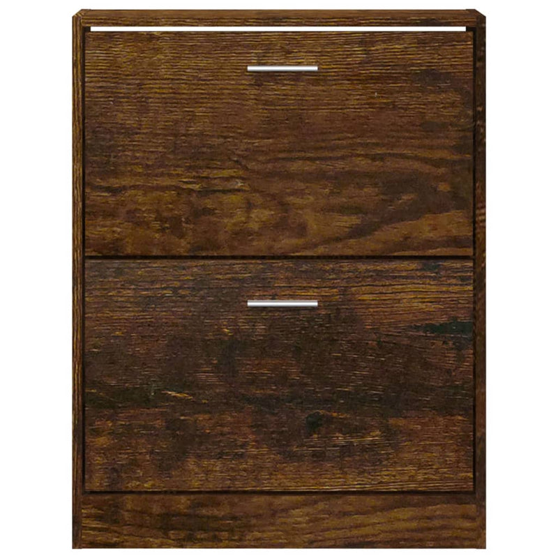 vidaXL füstös tölgy színű szerelt fa cipősszekrény 59x17x81 cm