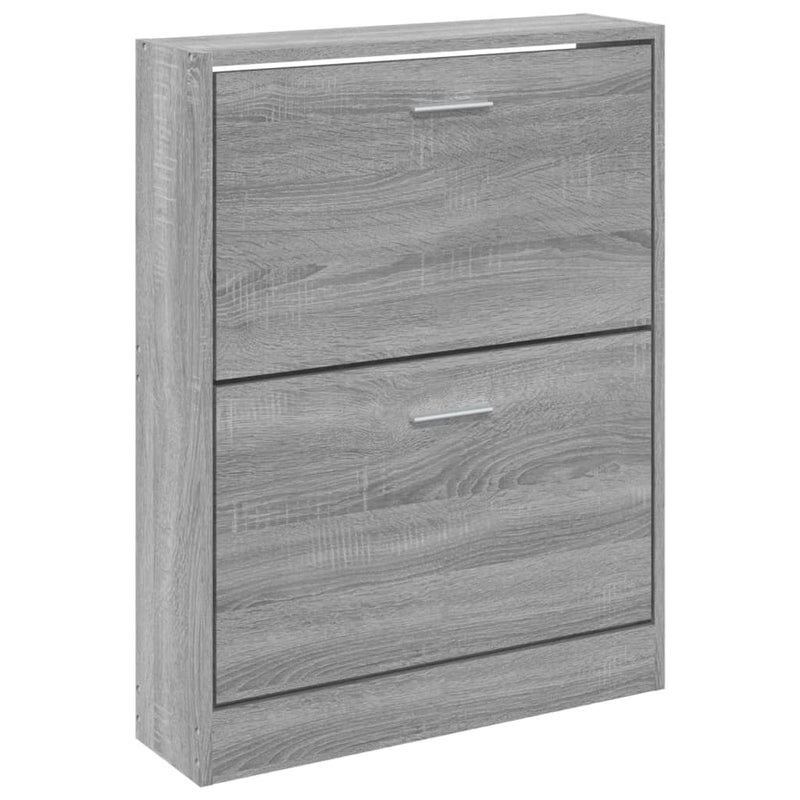 vidaXL szürke sonoma színű szerelt fa cipősszekrény 59x17x81 cm