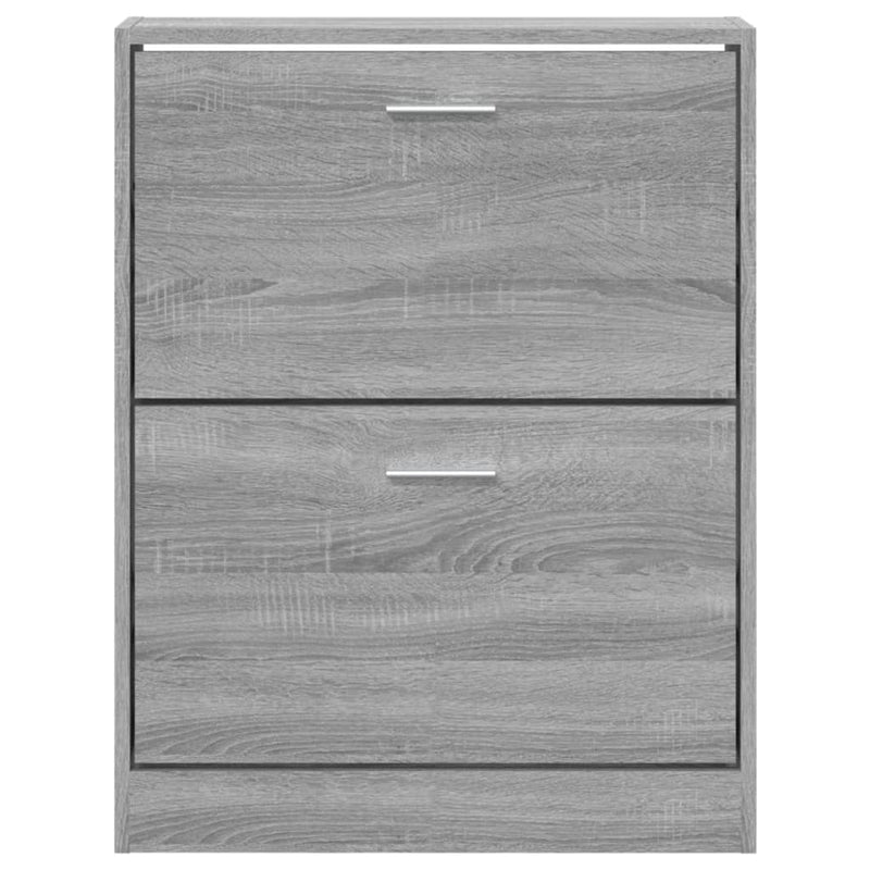 vidaXL szürke sonoma színű szerelt fa cipősszekrény 59x17x81 cm