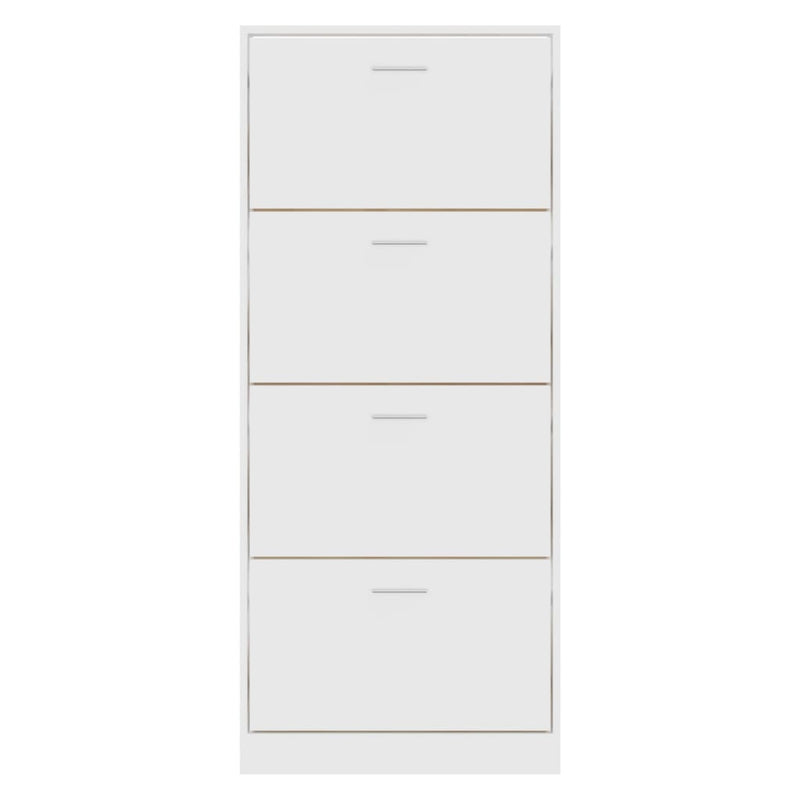 vidaXL fehér szerelt fa cipősszekrény 63x24x147 cm