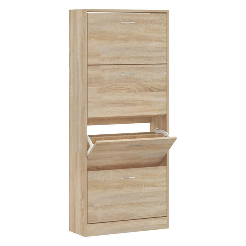 vidaXL sonoma tölgy színű szerelt fa cipőszekrény 63x24x147 cm