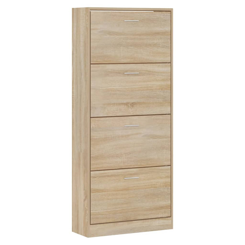 vidaXL sonoma tölgy színű szerelt fa cipőszekrény 63x24x147 cm