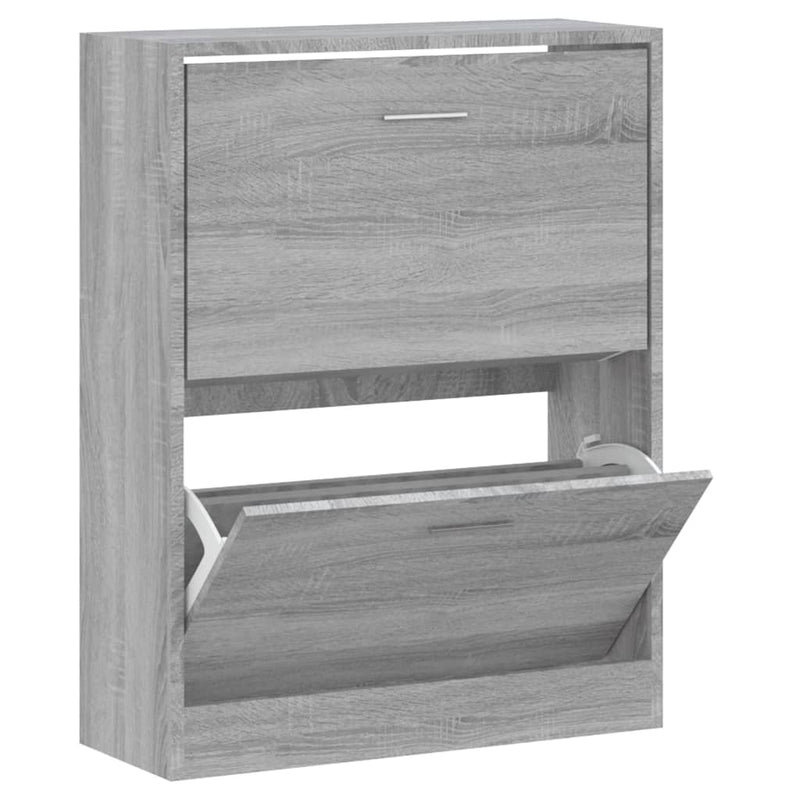 vidaXL szürke sonoma színű szerelt fa cipősszekrény 63x24x81 cm