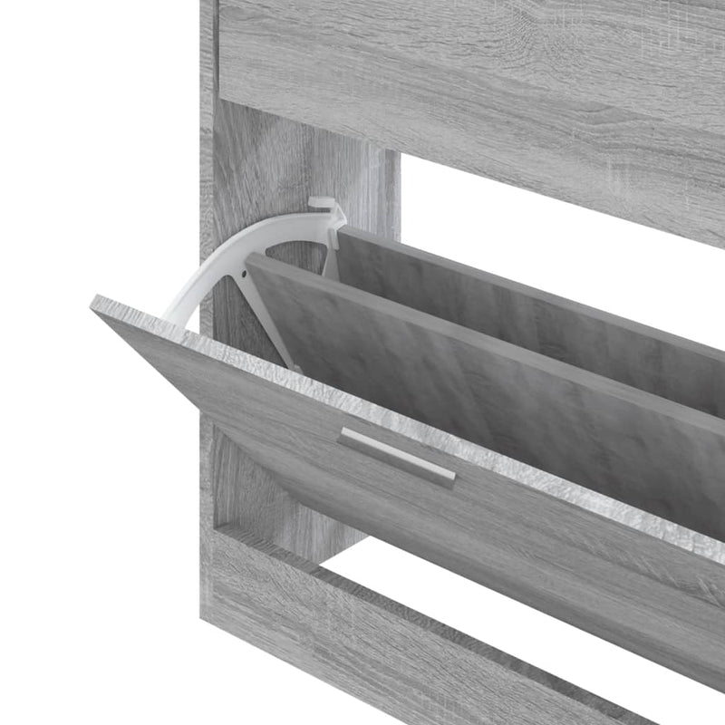 vidaXL szürke sonoma színű szerelt fa cipősszekrény 63x24x81 cm