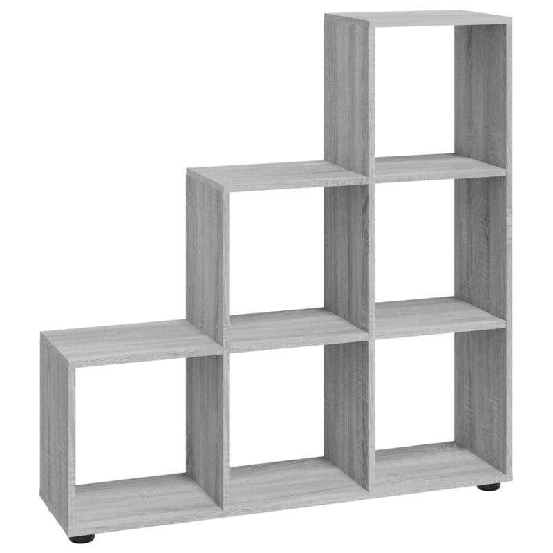 vidaXL szürke sonoma színű szerelt fa lépcsős könyvespolc 107 cm
