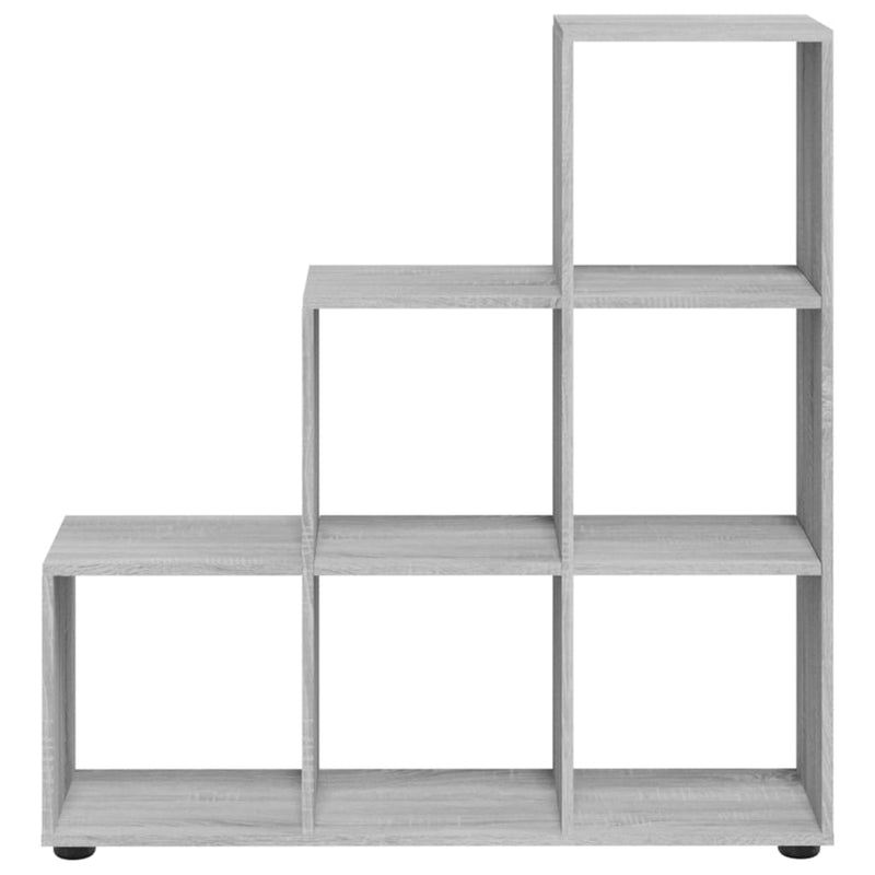 vidaXL szürke sonoma színű szerelt fa lépcsős könyvespolc 107 cm