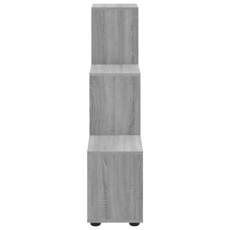 vidaXL szürke sonoma színű szerelt fa lépcsős könyvespolc 107 cm