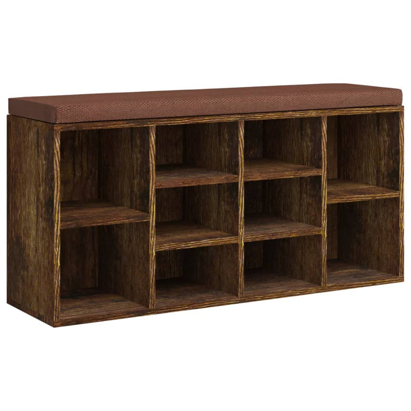 vidaXL füstös tölgy színű szerelt fa cipőtároló pad 103x30x48 cm