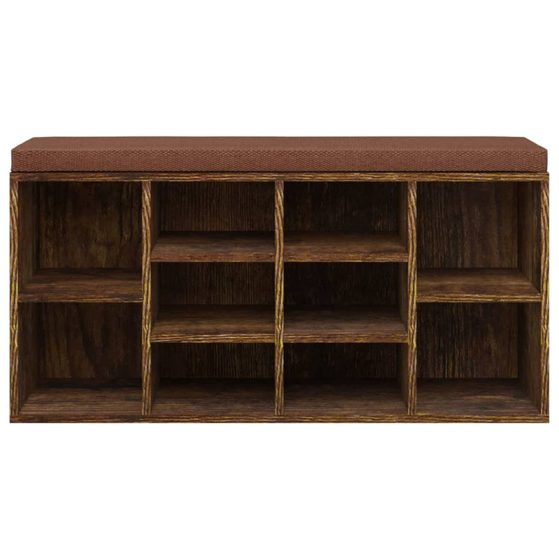vidaXL füstös tölgy színű szerelt fa cipőtároló pad 103x30x48 cm