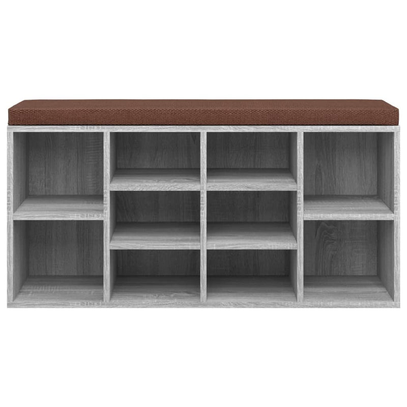 vidaXL szürke sonoma színű cipőtároló pad 103 x 30 x 48 cm