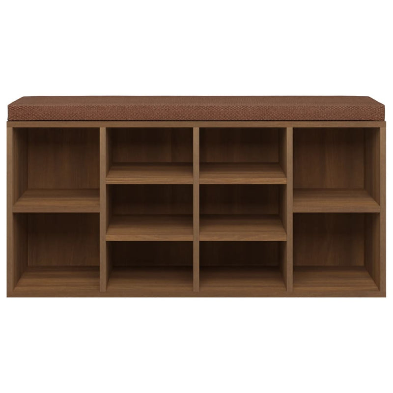 vidaXL barna tölgy szerelt fa cipőtároló pad 103x30x48 cm