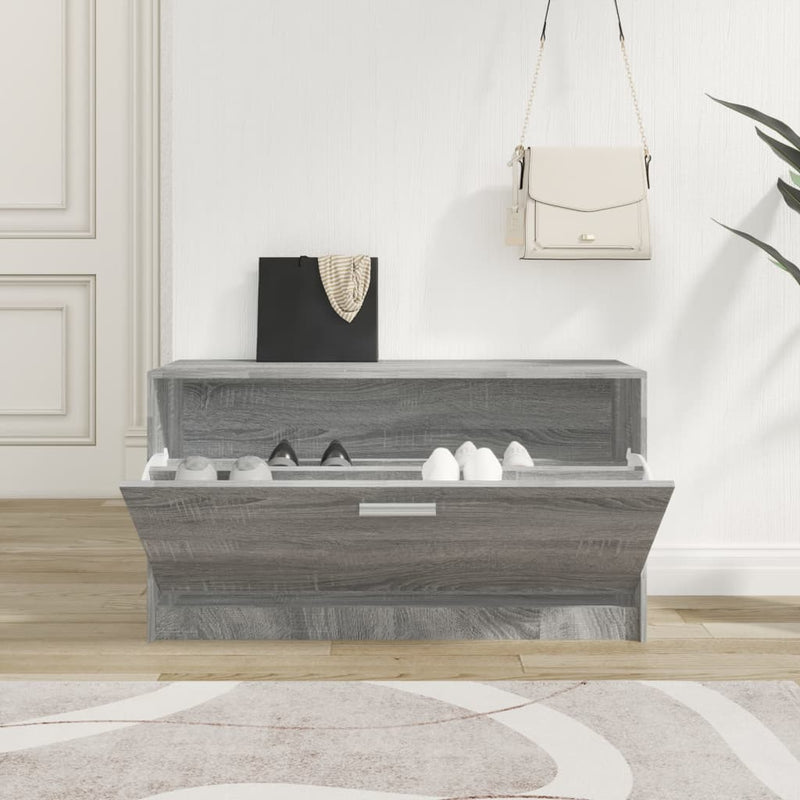vidaXL szürke sonoma színű cipőtároló pad 80x24x45 cm
