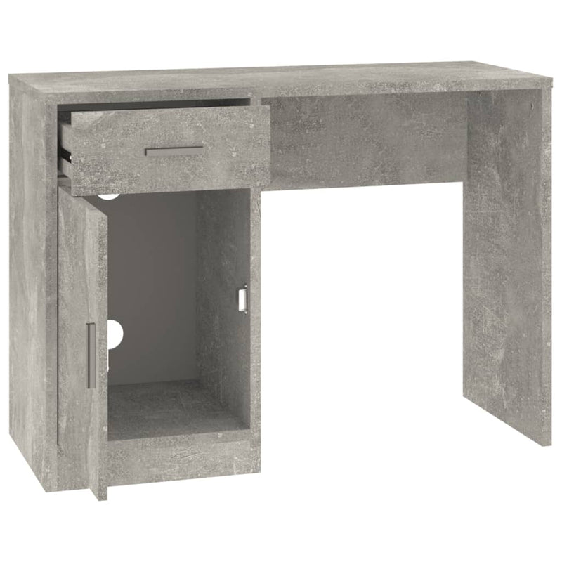 vidaXL betonszürke faanyag fiókos/rekeszes íróasztal 100x40x73 cm