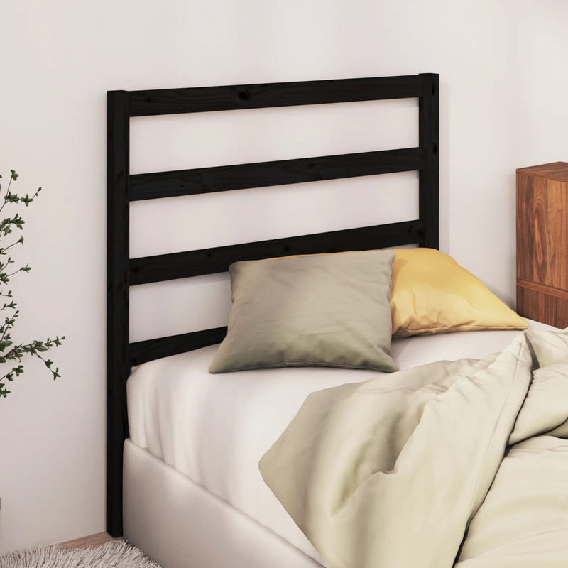 vidaXL fekete tömör fenyőfa ágyfejtámla 81 x 4 x 100 cm