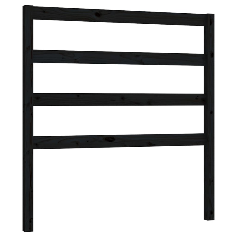 vidaXL fekete tömör fenyőfa ágyfejtámla 106 x 4 x 100 cm