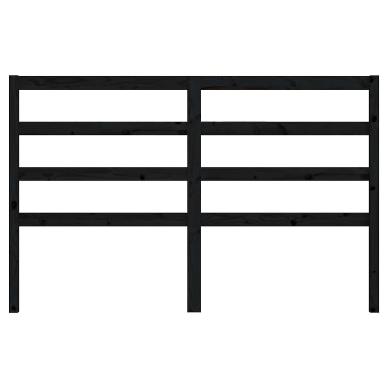 vidaXL fekete tömör fenyőfa ágyfejtámla 126 x 4 x 100 cm