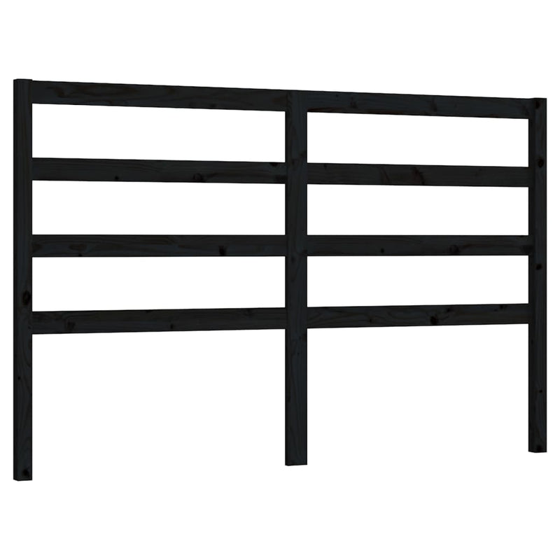 vidaXL fekete tömör fenyőfa ágyfejtámla 146 x 4 x 100 cm