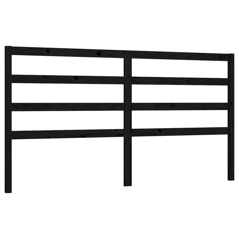 vidaXL fekete tömör fenyőfa ágyfejtámla 206 x 4 x 100 cm