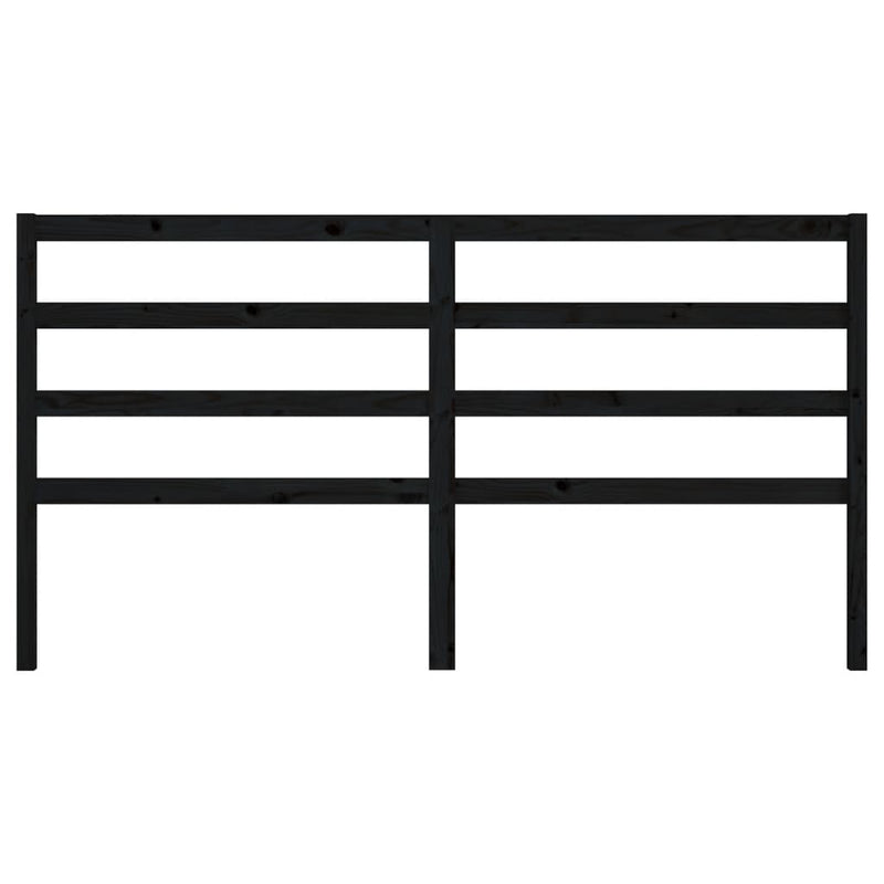 vidaXL fekete tömör fenyőfa ágyfejtámla 206 x 4 x 100 cm