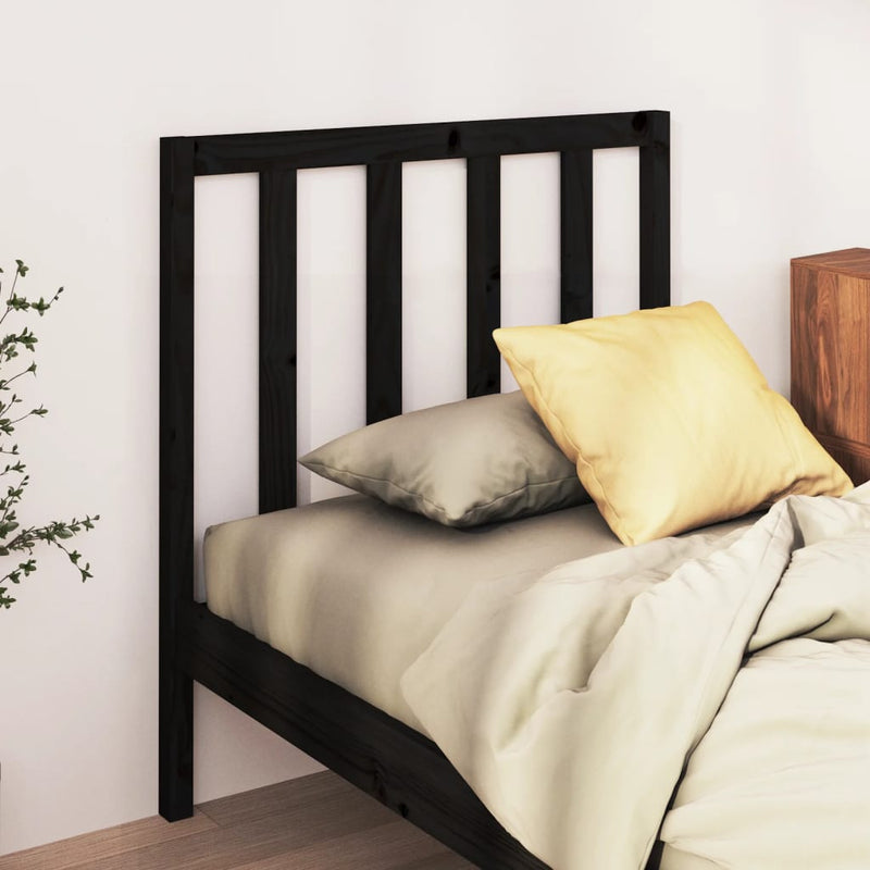 vidaXL fekete tömör fenyőfa ágy fejtámla 81 x 4 x 100 cm