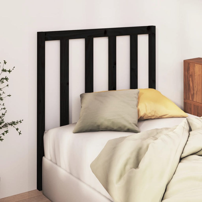 vidaXL fekete tömör fenyőfa ágy fejtámla 81 x 4 x 100 cm