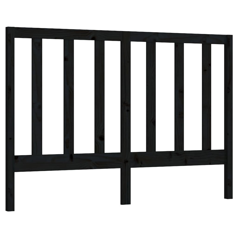 vidaXL fekete tömör fenyőfa ágyfejtámla 126 x 4 x 100 cm