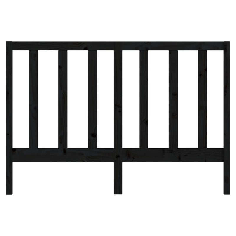 vidaXL fekete tömör fenyőfa ágyfejtámla 126 x 4 x 100 cm