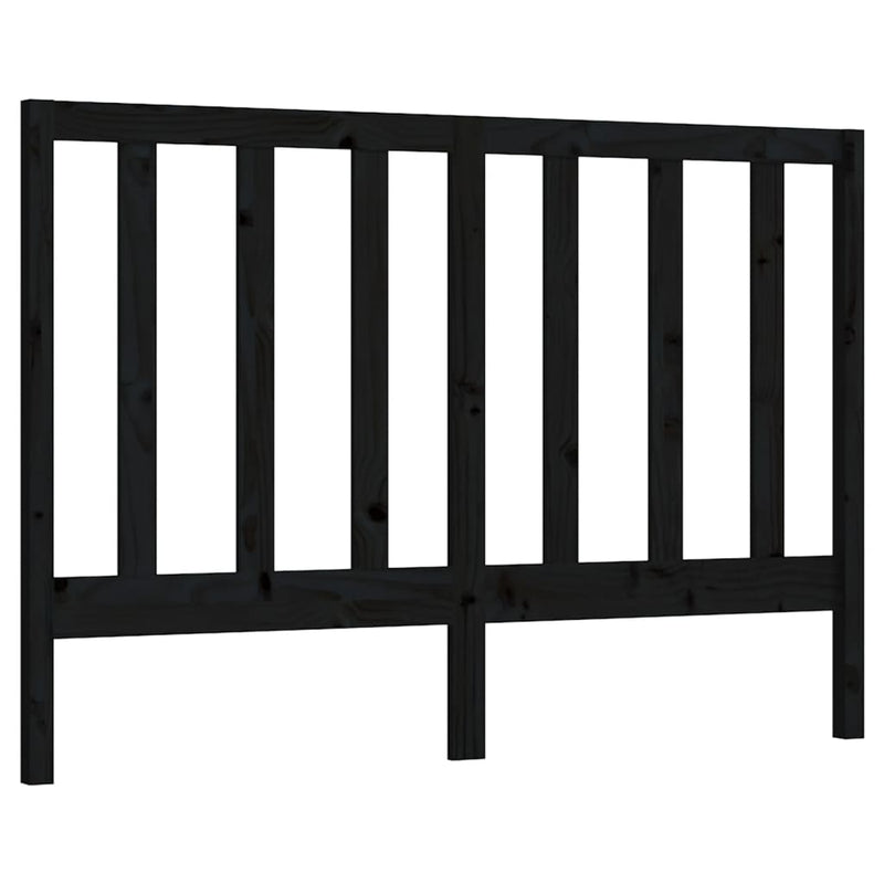 vidaXL fekete tömör fenyőfa ágyfejtámla 146 x 4 x 100 cm