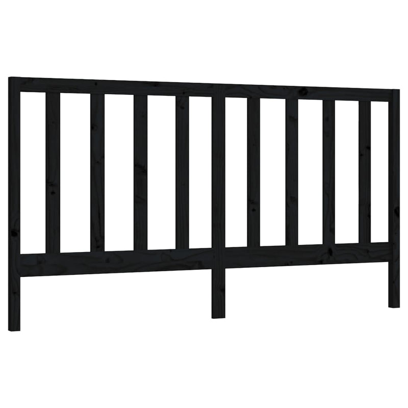 vidaXL fekete tömör fenyőfa ágyfejtámla 186 x 4 x 100 cm