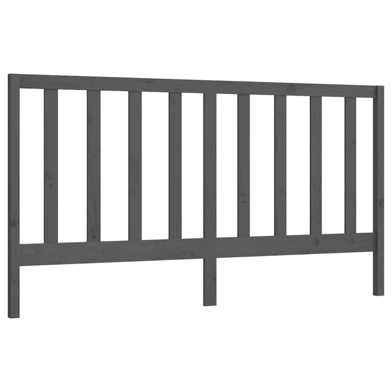 vidaXL szürke tömör fenyőfa ágyfejtámla 206 x 4 x 100 cm