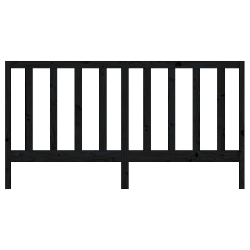 vidaXL fekete tömör fenyőfa ágyfejtámla 206 x 4 x 100 cm