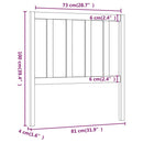vidaXL szürke tömör fenyőfa ágyfejtámla 81 x 4 x 100 cm