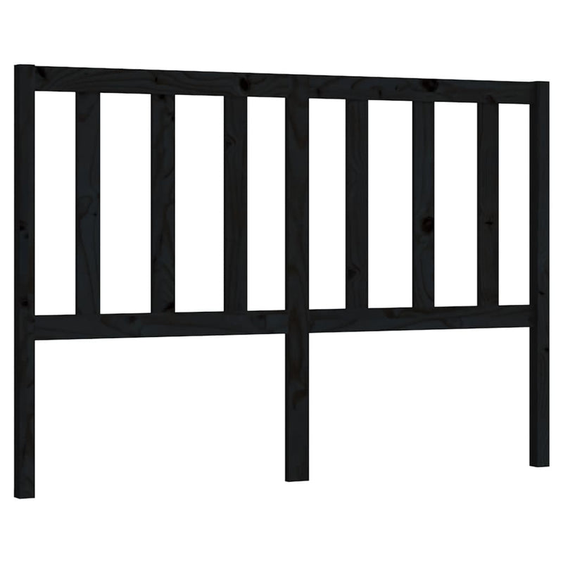vidaXL fekete tömör fenyőfa ágyfejtámla 126 x 4 x 100 cm