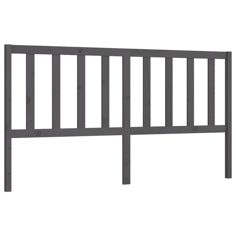 vidaXL szürke tömör fenyőfa ágyfejtámla 206 x 4 x 100 cm