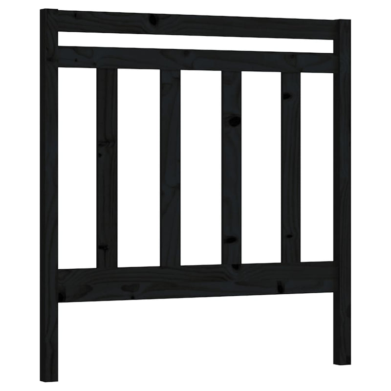 vidaXL fekete tömör fenyőfa ágyfejtámla 96 x 4 x 100 cm