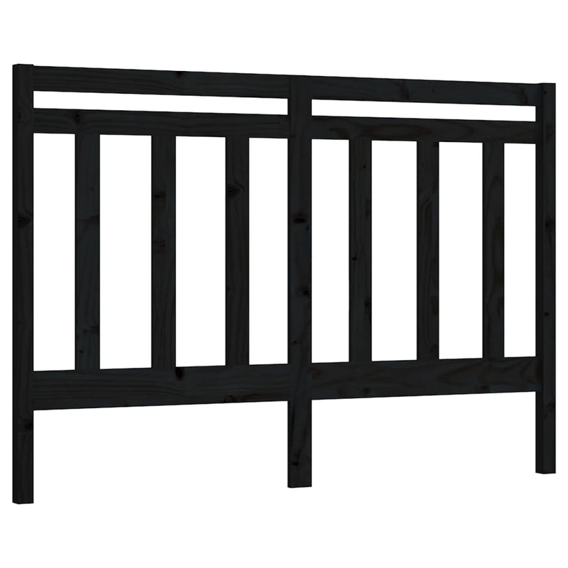 vidaXL fekete tömör fenyőfa ágyfejtámla 146 x 4 x 100 cm