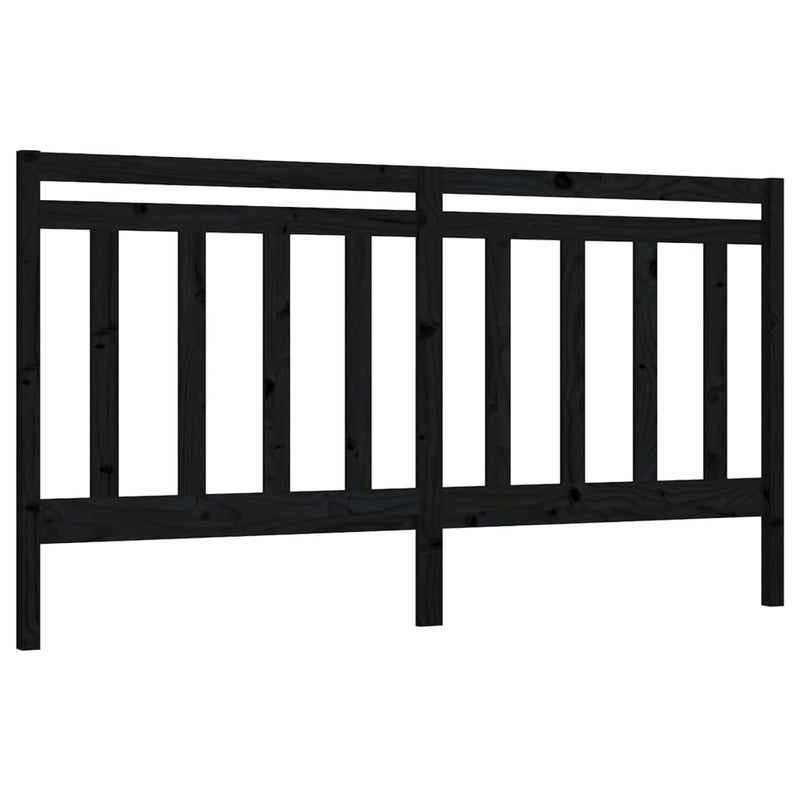 vidaXL fekete tömör fenyőfa ágyfejtámla 186 x 4 x 100 cm