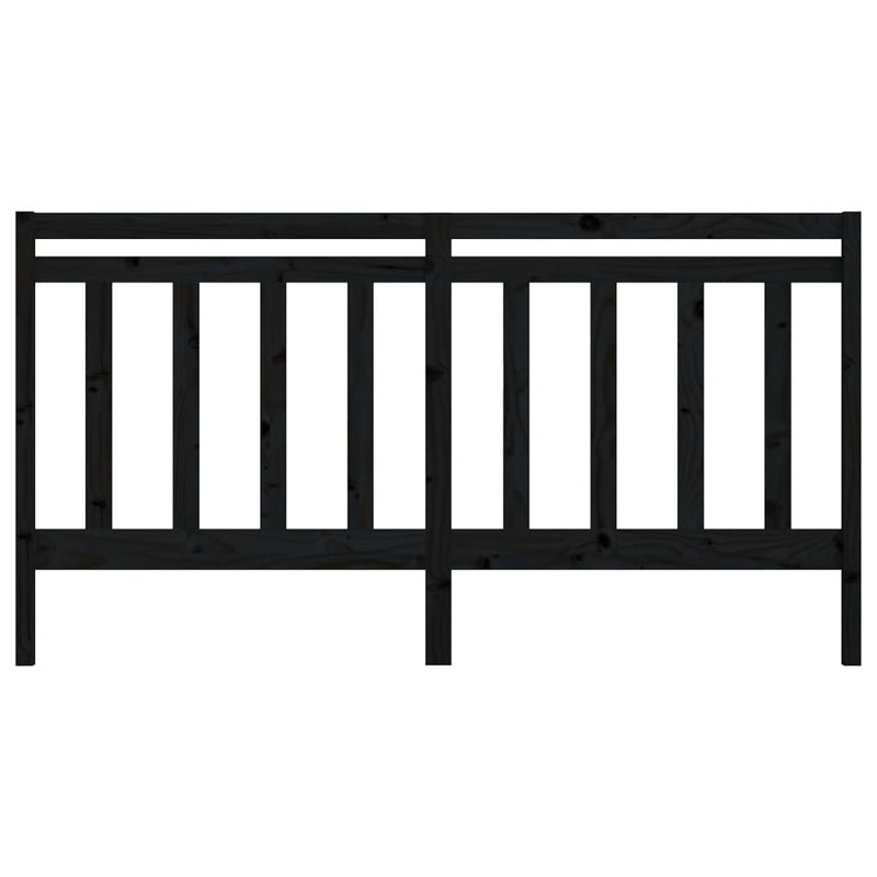 vidaXL fekete tömör fenyőfa ágyfejtámla 186 x 4 x 100 cm