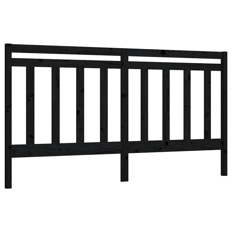 vidaXL fekete tömör fenyőfa ágyfejtámla 206 x 4 x 100 cm