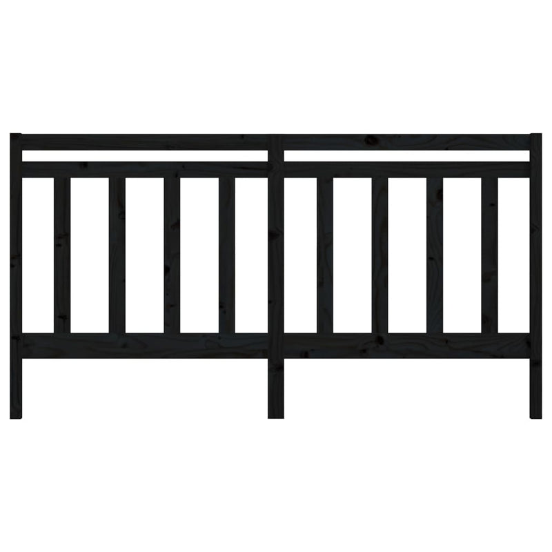 vidaXL fekete tömör fenyőfa ágyfejtámla 206 x 4 x 100 cm