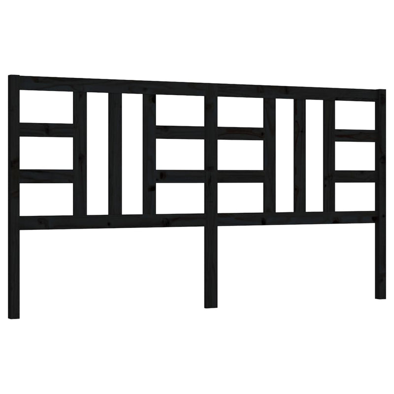 vidaXL fekete tömör fenyőfa ágyfejtámla 186 x 4 x 100 cm