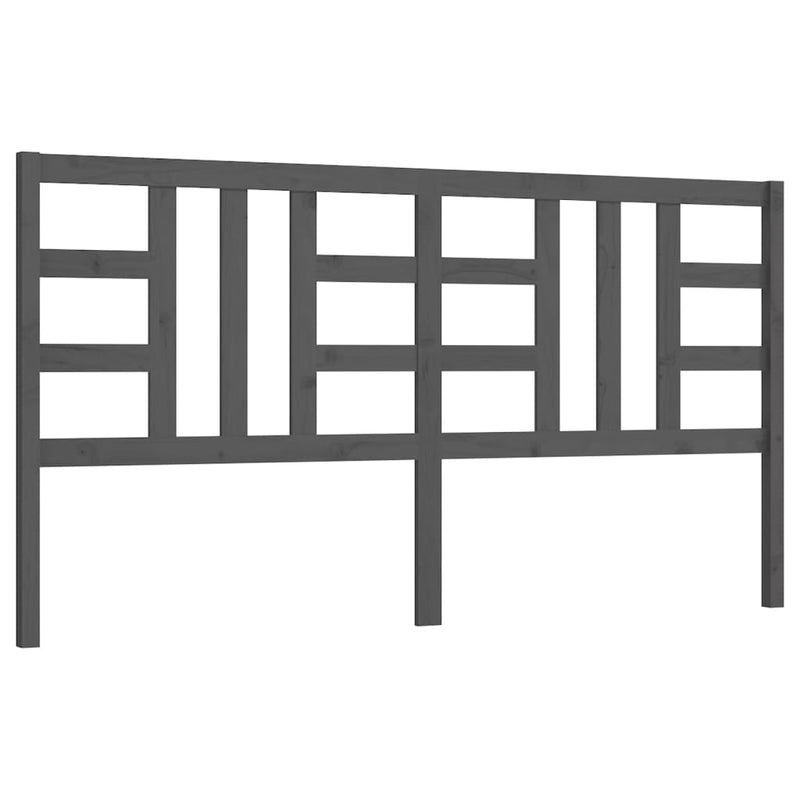 vidaXL szürke tömör fenyőfa ágyfejtámla 206 x 4 x 100 cm