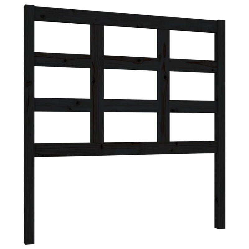 vidaXL fekete tömör fenyőfa ágyfejtámla 95,5 x 4 x 100 cm